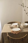 Golden Brown Linen Tablecloth