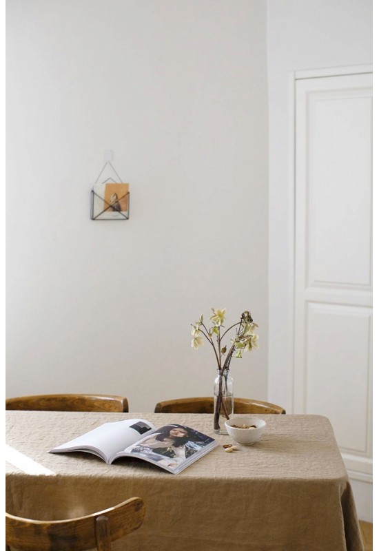 Golden Brown Linen Tablecloth