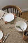 Golden Brown Linen Tablecloth