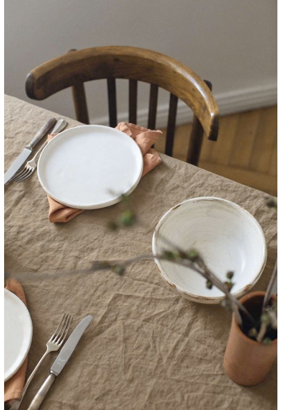 Golden Brown Linen Tablecloth