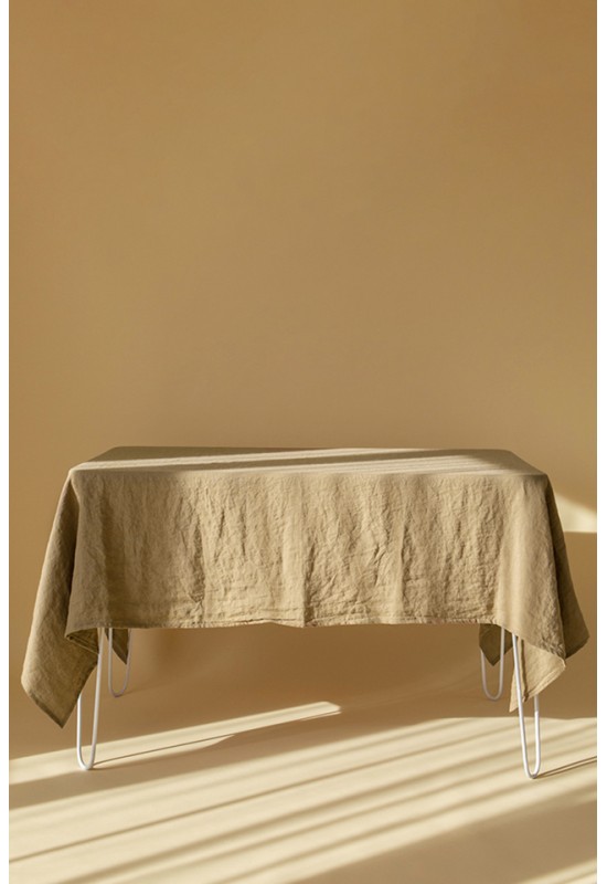 Golden Brown Linen Tablecloth