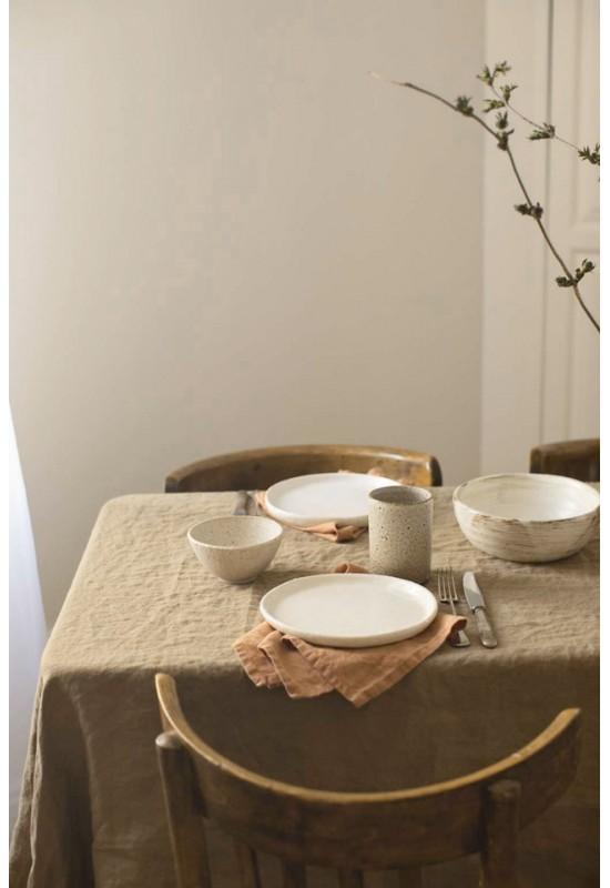 Golden Brown Linen Tablecloth