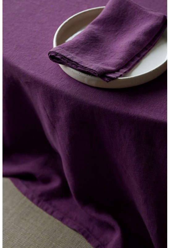 Deep Purple | Violet Linen Tablecloth 