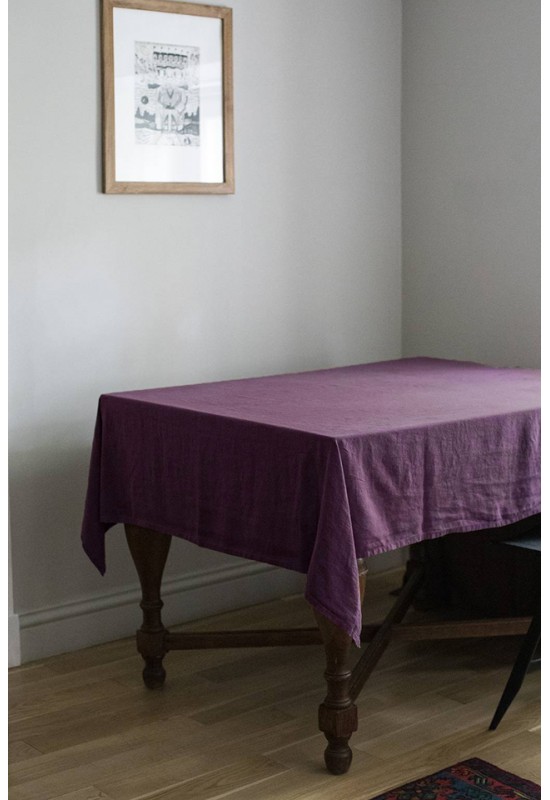 Deep Purple | Violet Linen Tablecloth 