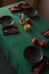 Dark - Emerald Green Linen Tablecloth