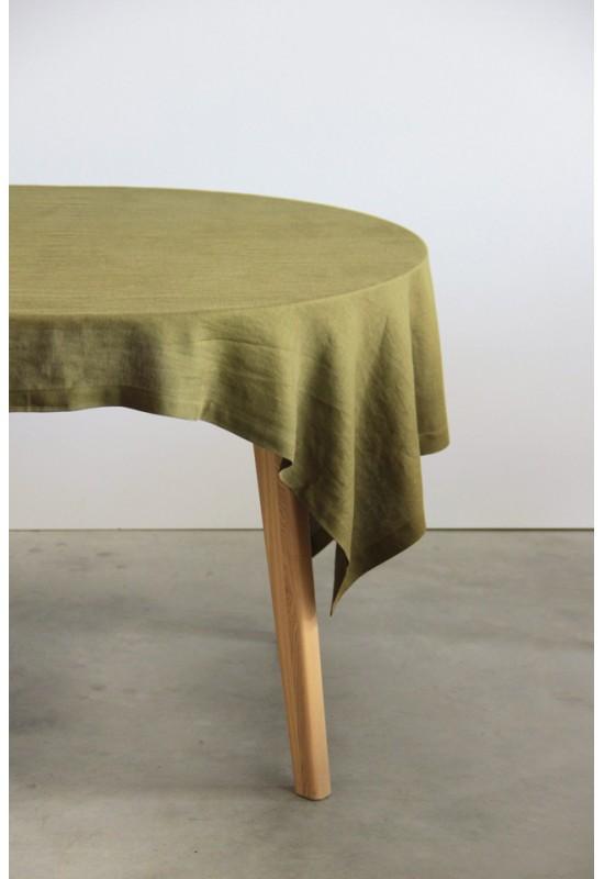 Dark Forest Green Linen Tablecloth