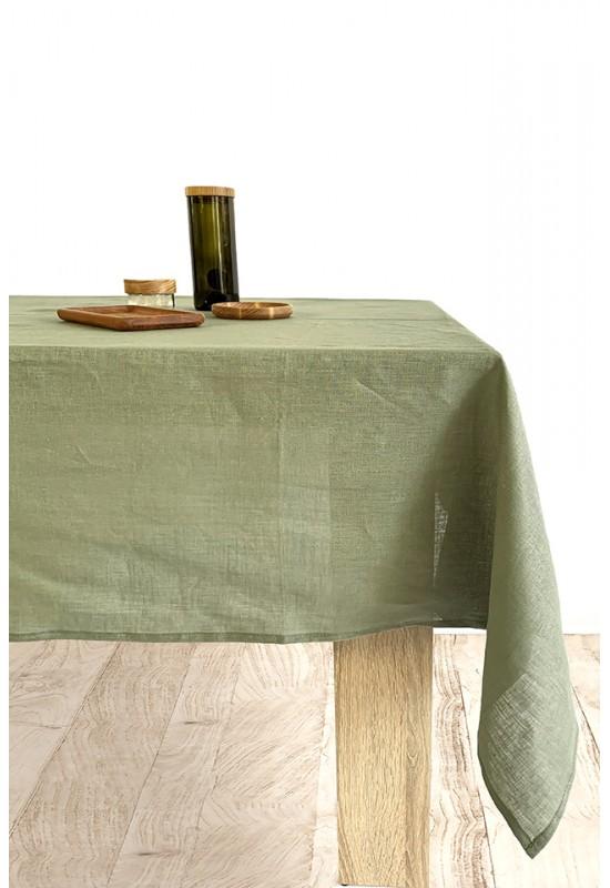 Olive -  Moss Green Linen Tablecloth