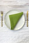 Chartreuse Light green linen cloth napkins