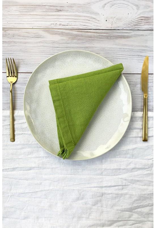 Chartreuse Light green linen cloth napkins