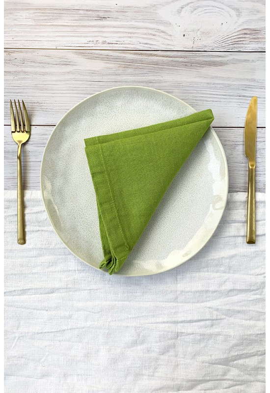 Custom Sage Green Linen Napkins Bulk Cloth Cocktail Napkins 