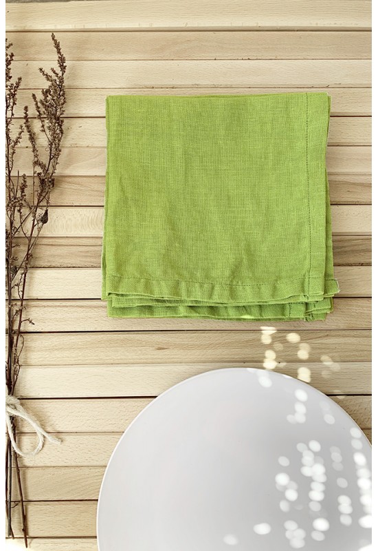 Chartreuse Light green linen cloth napkins