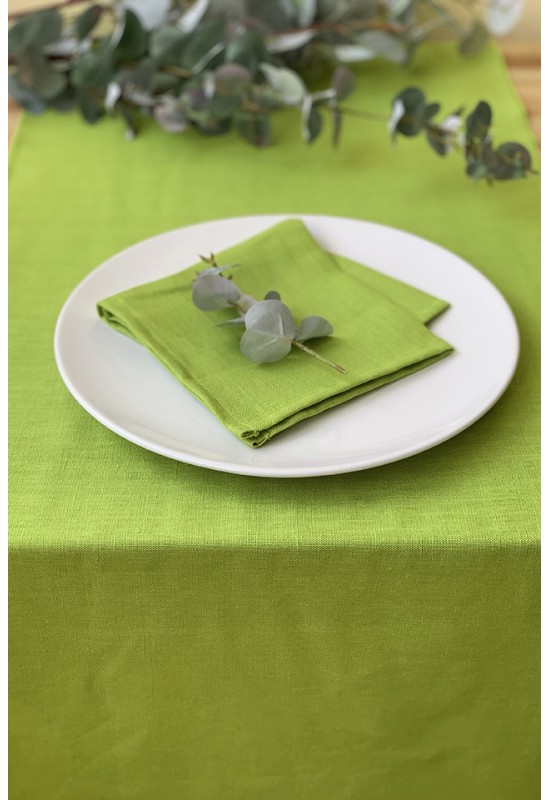 Chartreuse Light green linen cloth napkins