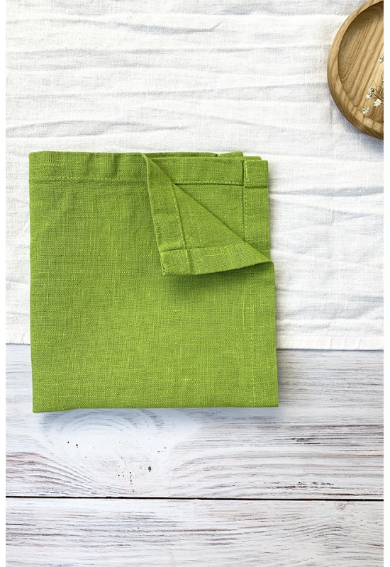 Chartreuse Light green linen cloth napkins