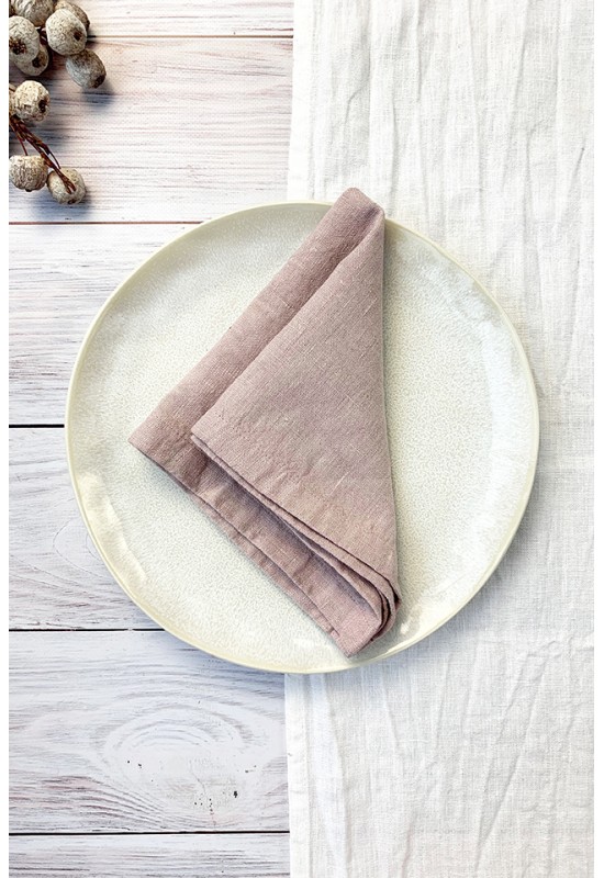 Dusty Pink Linen Cloth Napkins, Mauve Wedding, Dinner