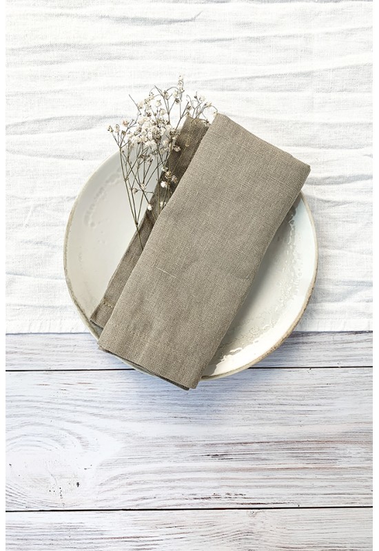 Sand Beige Linen Cloth Napkins for Weddings, Dinners