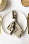 Sand Beige Linen Cloth Napkins 