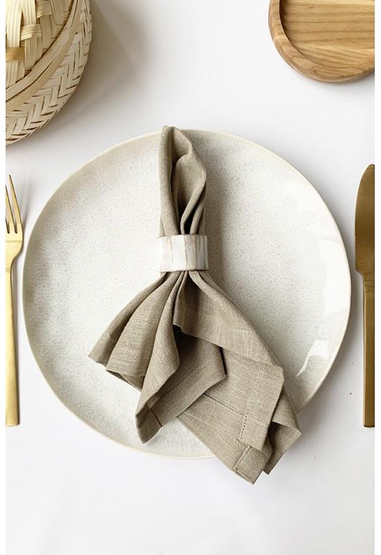 Linen cloth napkins Sand beige boho wedding taupe