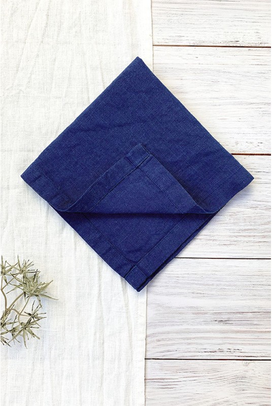 Linen napkins in Indigo blue