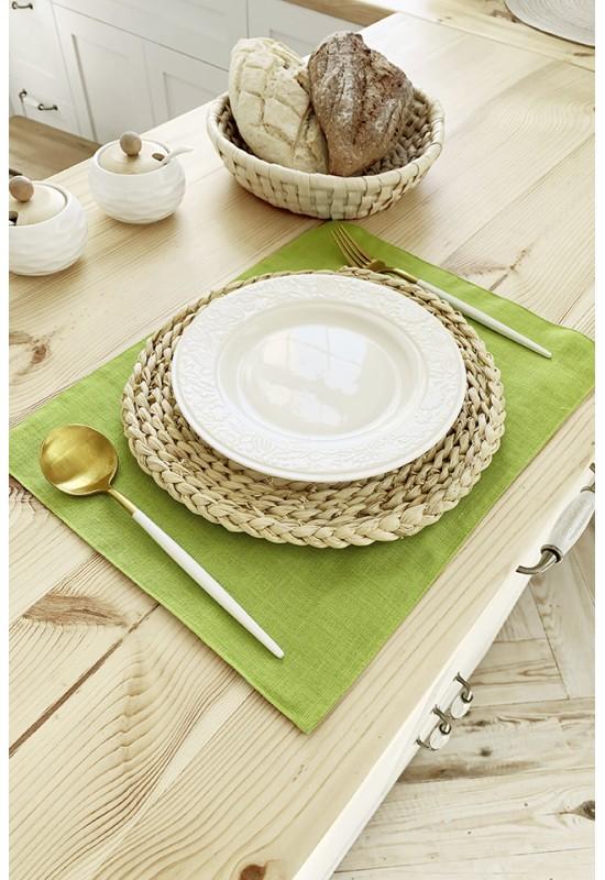 Chartreuse Light Green Linen Cloth Table Placemats