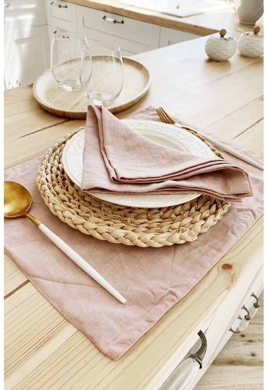 Dusty Pink | Wood Rose Linen Table Placemats 