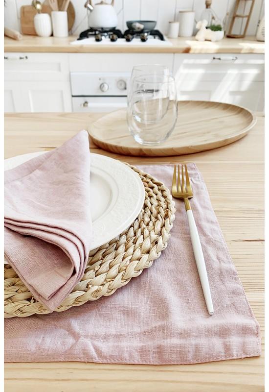 Dusty Pink | Wood Rose Linen Table Placemats 