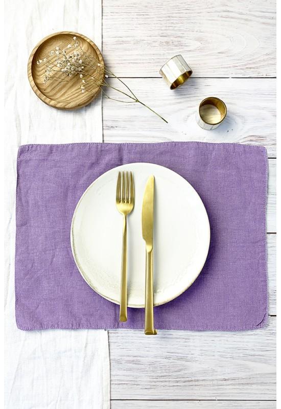 Linen table placemats in Lavender (Purple)