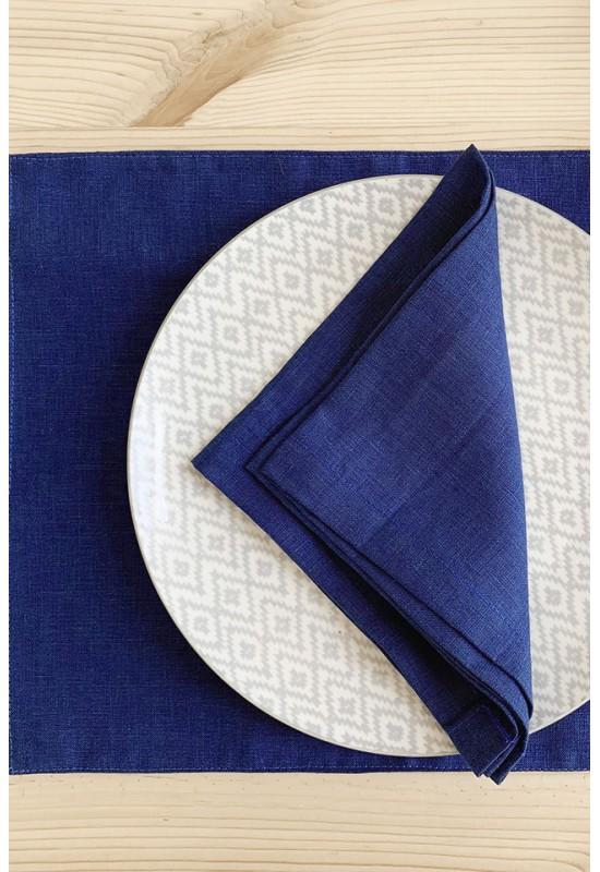 Indigo Royal Blue Linen Cloth Table Placemats