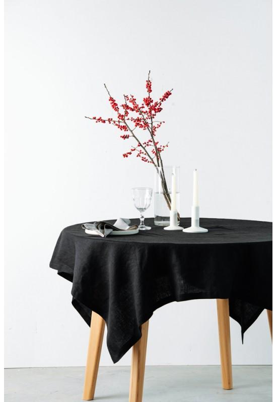 Linen tablecloth Black