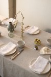 Sand Beige Linen Tablecloth