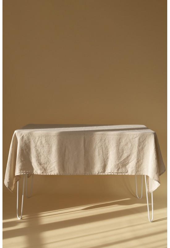 Sand Beige Linen Tablecloth