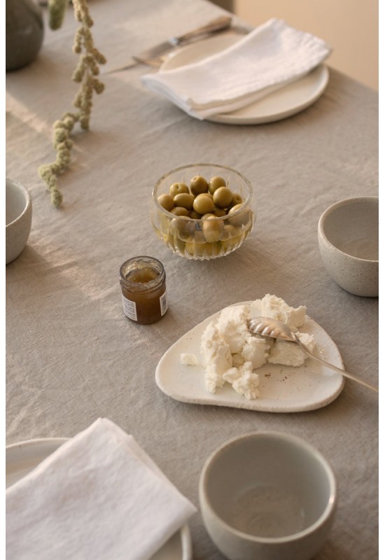 Sand Beige Linen Tablecloth