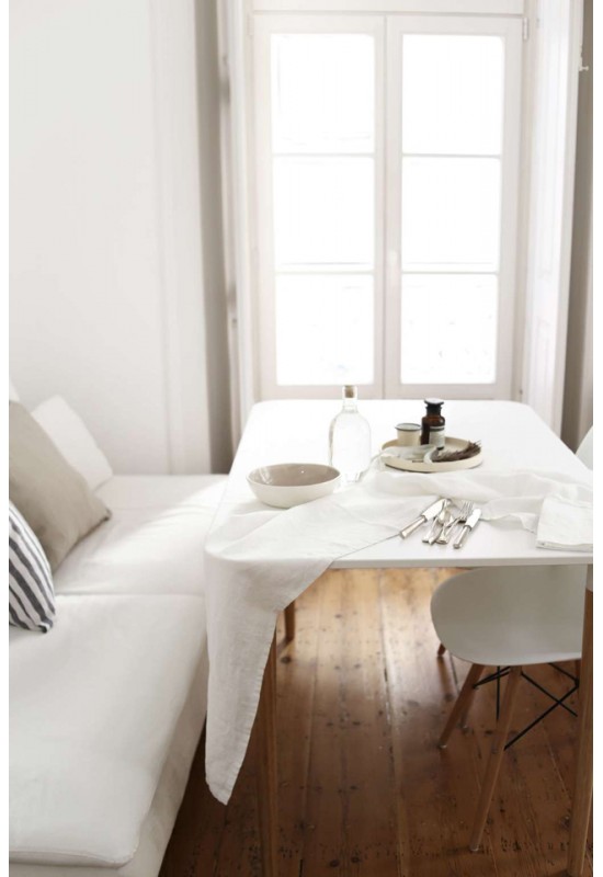 White Linen Tablecloth - Various Sizes 