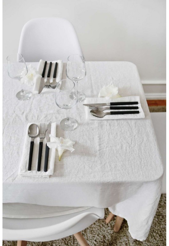 White Linen Tablecloth - Various Sizes 