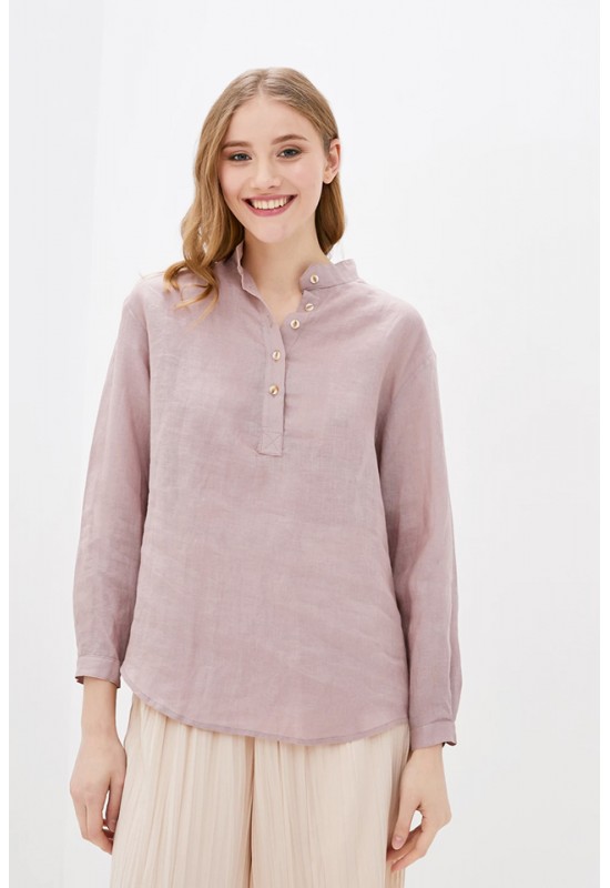 Linen loose shirt for women Half buttons