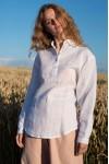 Linen loose shirt for women Half buttons