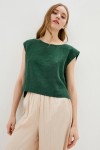 Linen crop top for women Boat neck Loose blouse