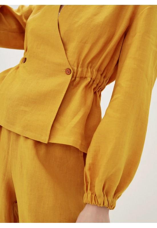 Linen cropped jacket for women Short blazer
