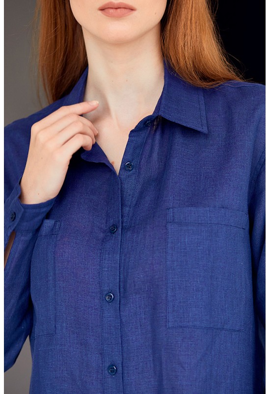 Linen shirt for women with pockets 