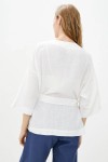 Linen wrap kimono jacket for women 