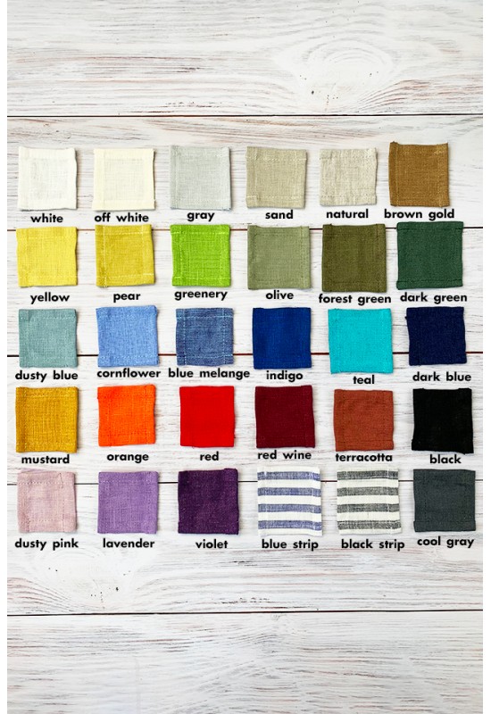 Linen Cloth Napkins in a Variety of Colors 