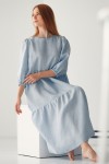 Linen loose dress with ruffles Women maxi dress