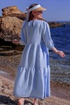 Linen loose dress with ruffles Women maxi dress