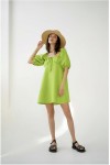 Linen dress with puffy sleeves Women loose tunic 