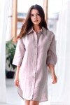 Linen shirt dress Women oversized tunic buttons