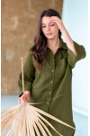 Linen shirt dress Women oversized tunic buttons