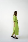 Maxi linen dress Wrap kimono robe women V neck 