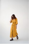 Maxi linen dress Wrap kimono robe women V neck 