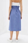 Linen wrap skirt Women midi A-line skirt belt 