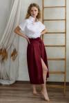 Linen wrap skirt Women midi A-line skirt belt 