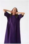 Maxi linen dress sleeves Long dress women Oversize